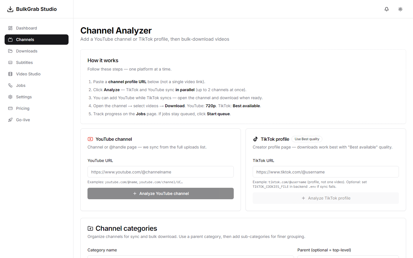 Channel analyzer